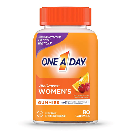 One A Day Women’s Multivitamin Gummies, Supplement with Vitamin A, C, D, E and Zinc for Immune Health Support*, Calcium & more, 80 count