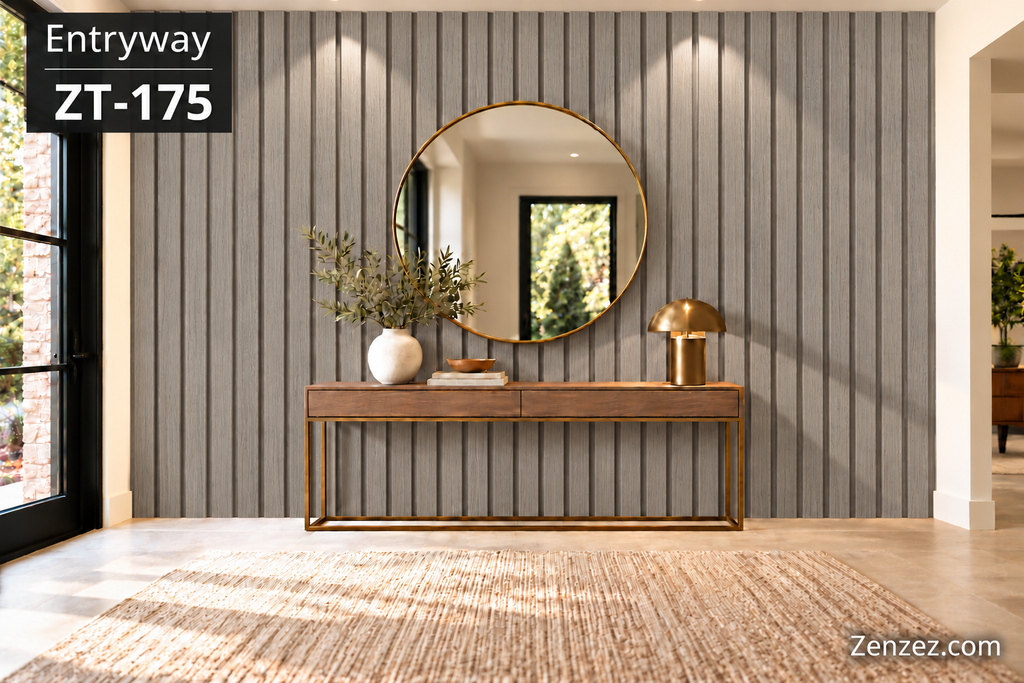 WALL PVC PANEL SLAT 6X114 INCHES = 6 INCHES X 9.5 FEET INTERIOR USE MODEL ZT-175