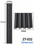 WALL PVC PANEL SLAT 6X114 INCHES = 6 INCHES X 9.5 FEET INTERIOR USE MODEL ZT-032