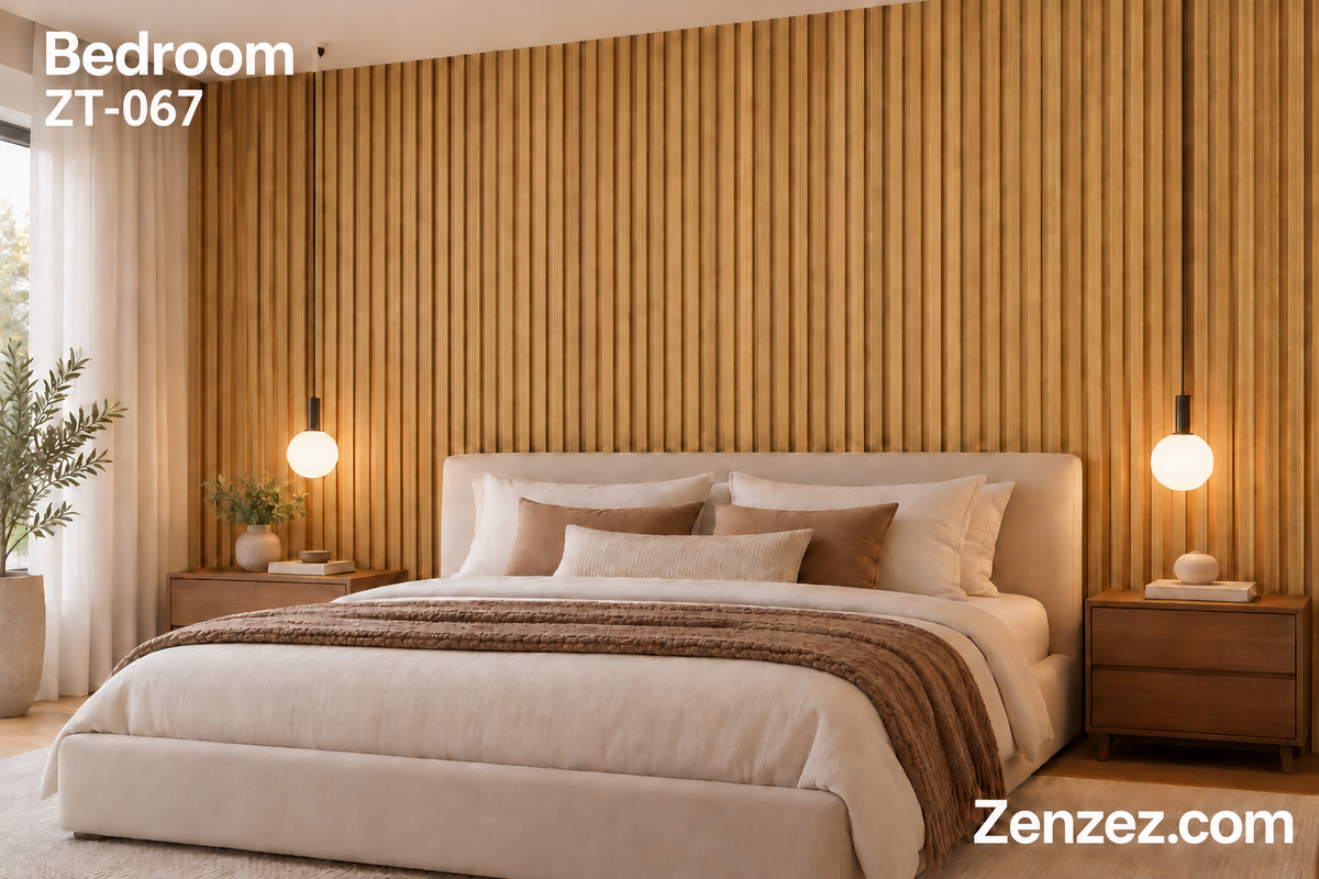 WALL PVC PANEL SLAT 6X114 INCHES = 6 INCHES X 9.5 FEET INTERIOR USE MODEL ZT-067