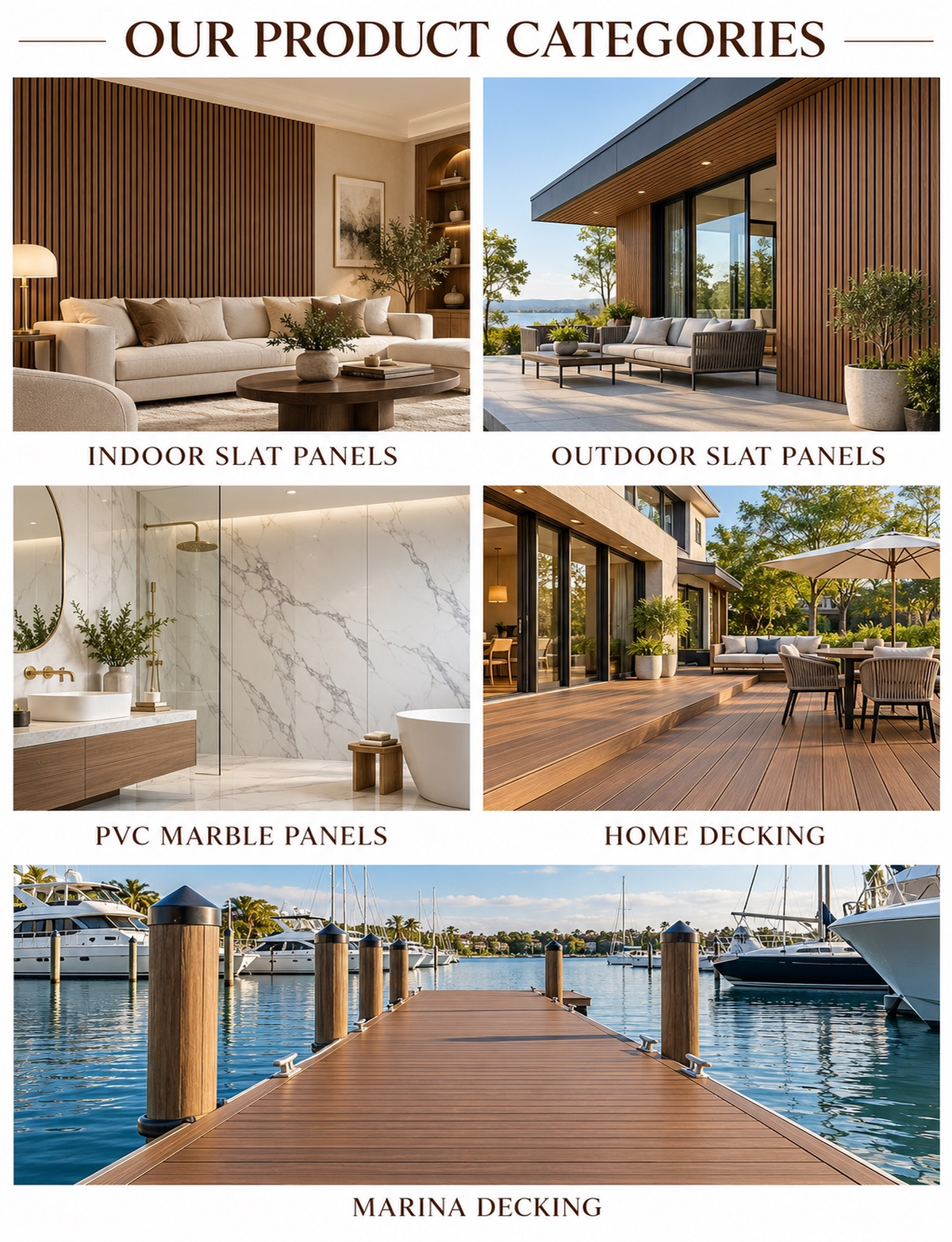Panels for walls, floors & marinas