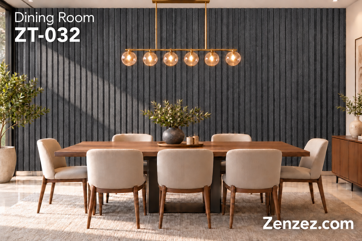 WALL PVC PANEL SLAT 6X114 INCHES = 6 INCHES X 9.5 FEET INTERIOR USE MODEL ZT-032