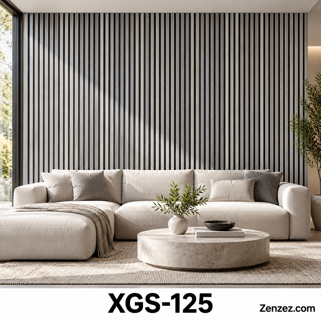 WALL PVC PANEL SLAT 6X114 INCHES = 6 INCHES X 9.5 FEET INTERIOR USE MODEL XGS-125