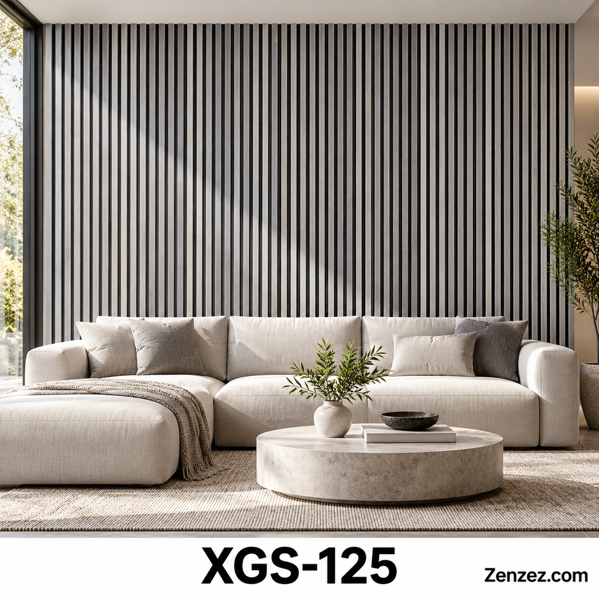 WALL PVC PANEL SLAT 6X114 INCHES = 6 INCHES X 9.5 FEET INTERIOR USE MODEL XGS-125