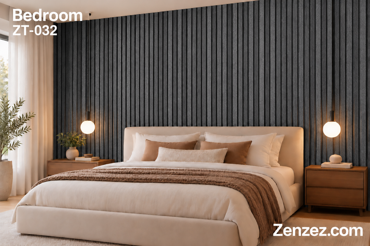 WALL PVC PANEL SLAT 6X114 INCHES = 6 INCHES X 9.5 FEET INTERIOR USE MODEL ZT-032