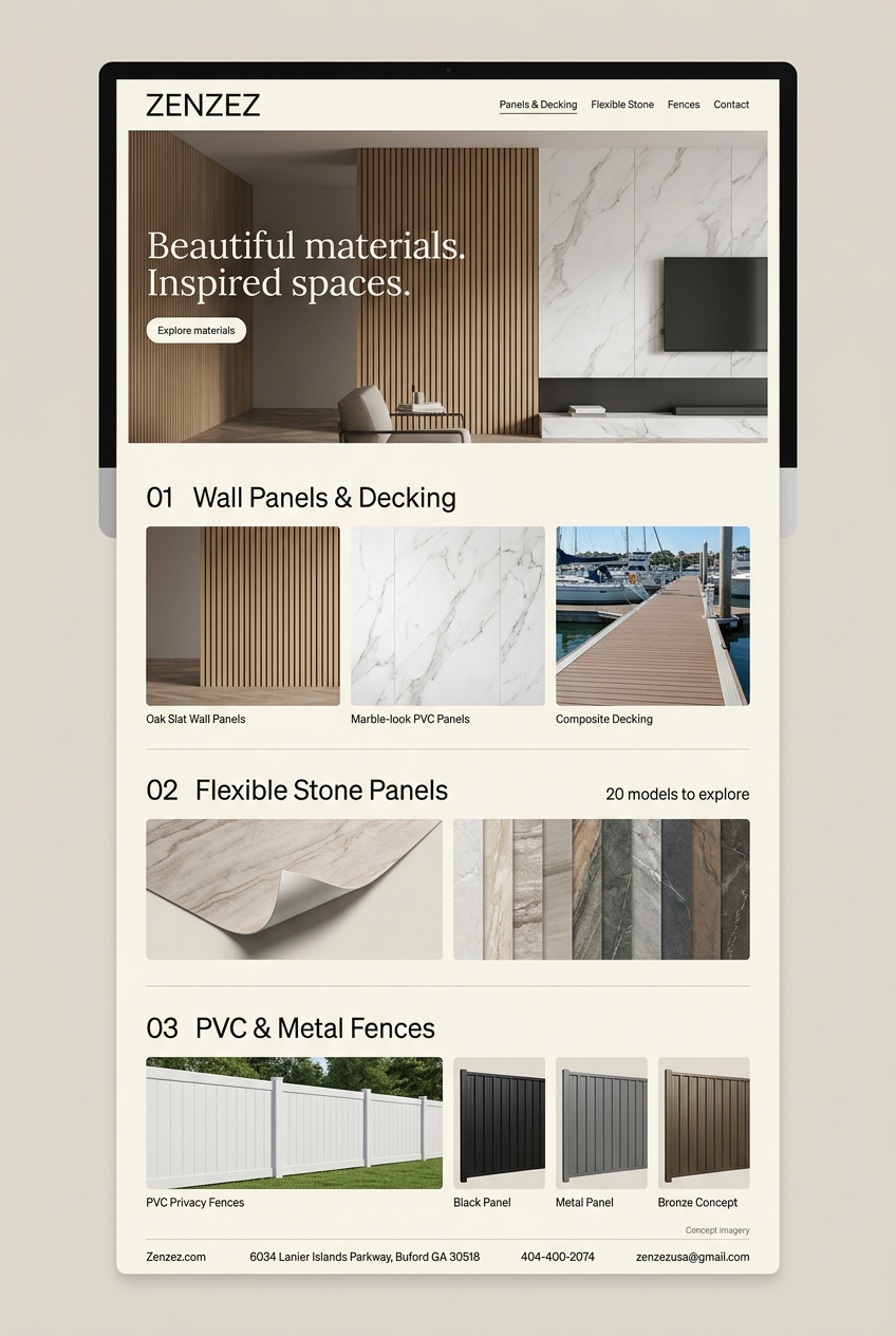 Zenzez website design concept